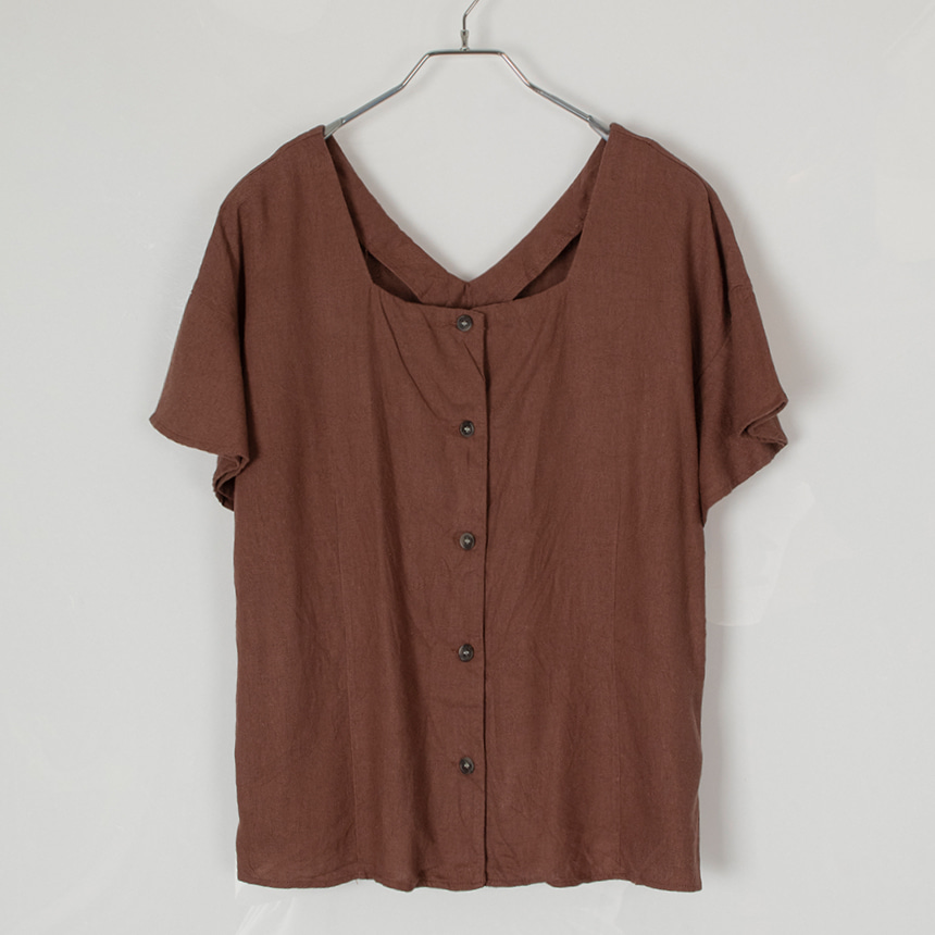 lowrys farm ( size : F ) linen 1/2 blouse