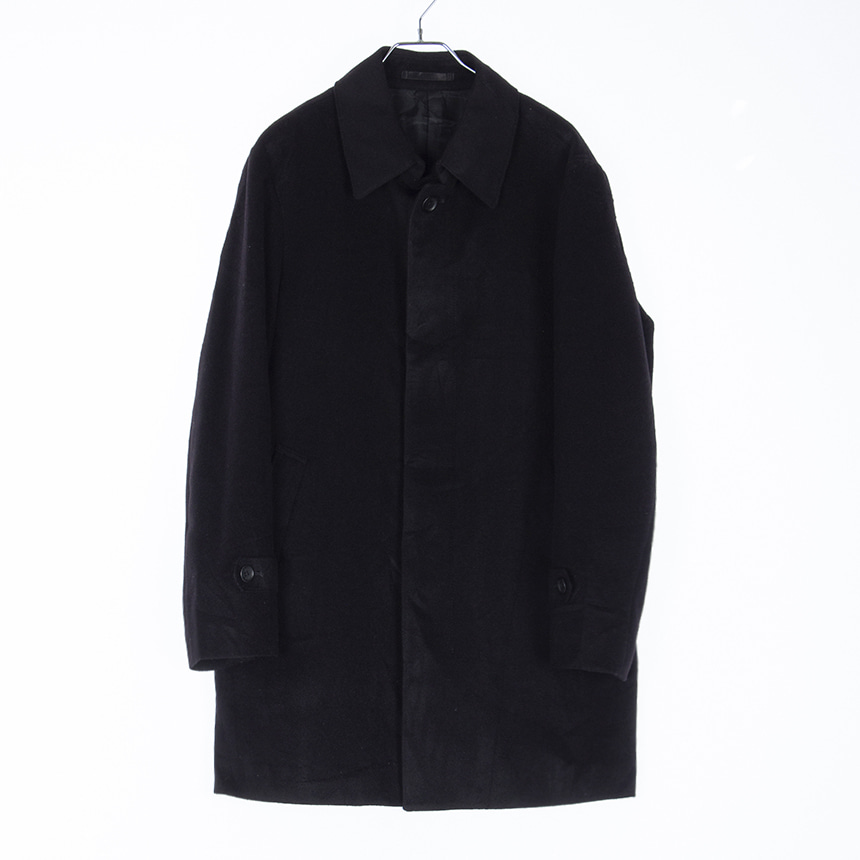 business black wool cashmere coat