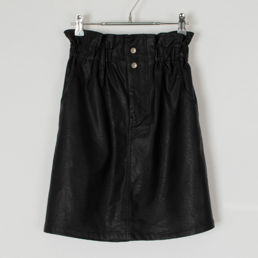 olive de olive ( size : F ) fake leather banding skirt