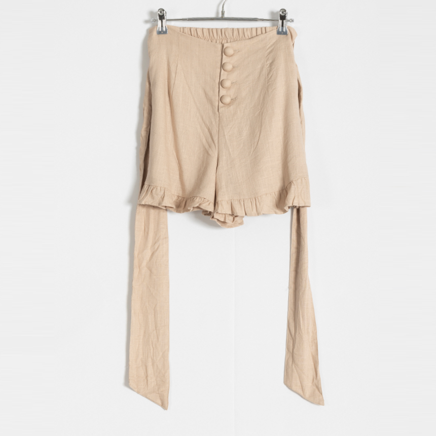 nice claup ( size : F ) banding linen 1/2 pants
